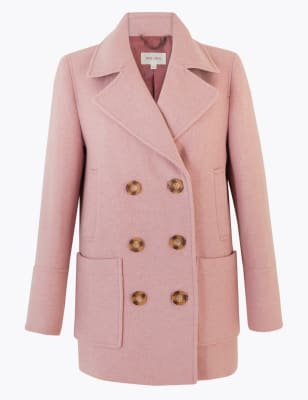 women's wool double breasted pea coat