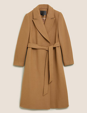 Wool Longline Wrap Coat with Cashmere Image 2 of 7