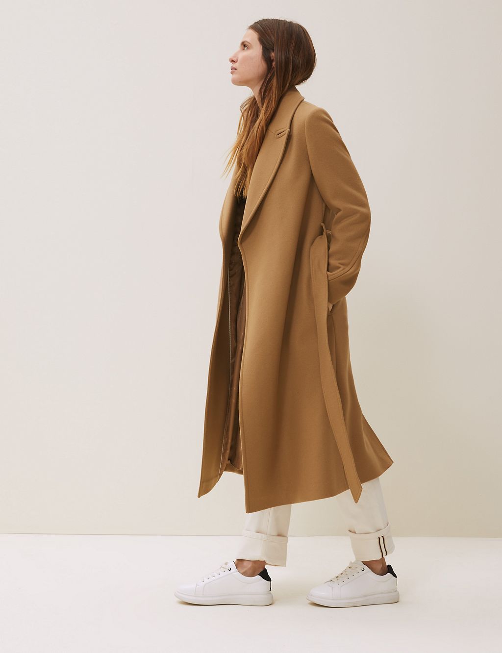 Wool Longline Wrap Coat with Cashmere 7 of 7