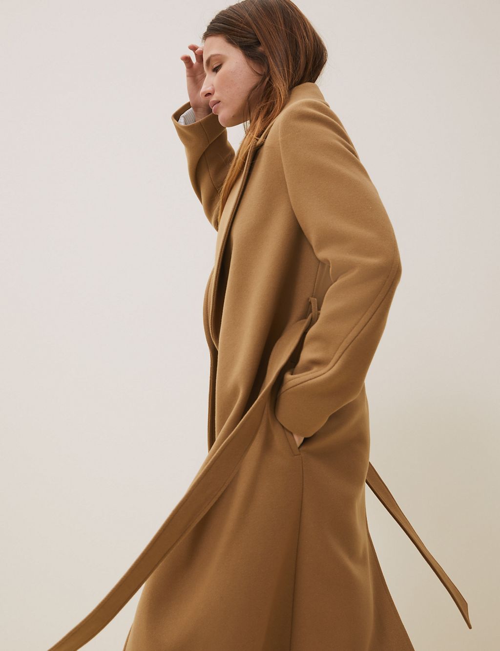 Wool Longline Wrap Coat with Cashmere 4 of 7