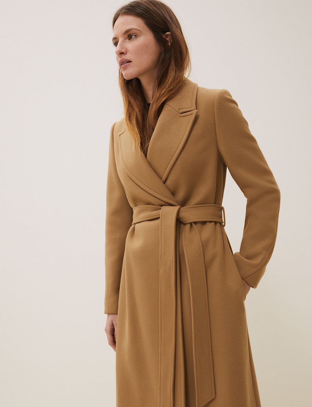 Wool Longline Wrap Coat with Cashmere 5 of 7