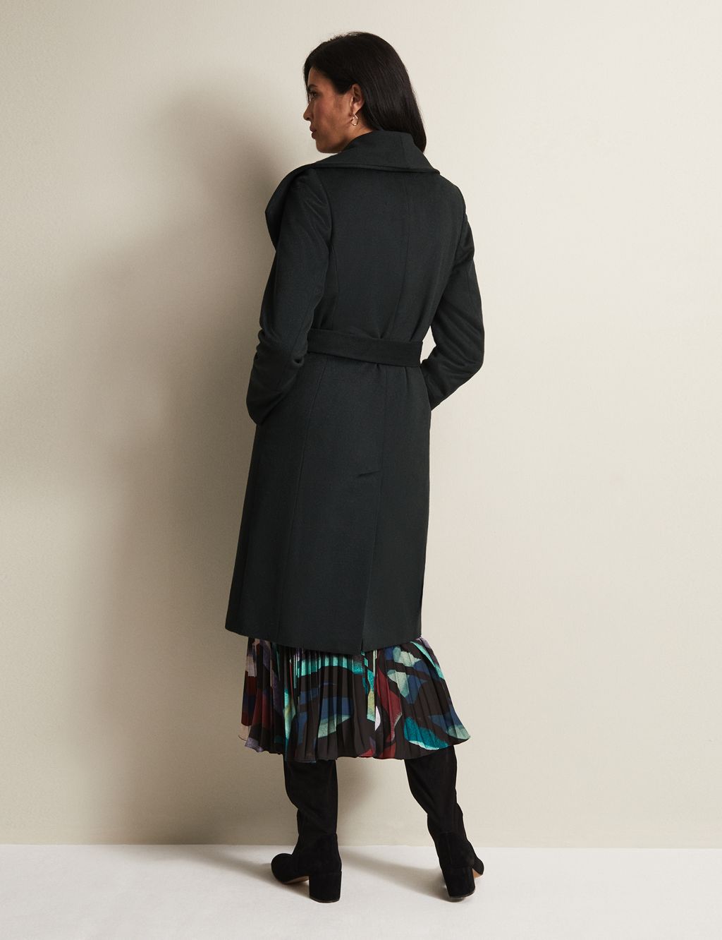 Wool Rich Belted Collared Wrap Coat 7 of 7
