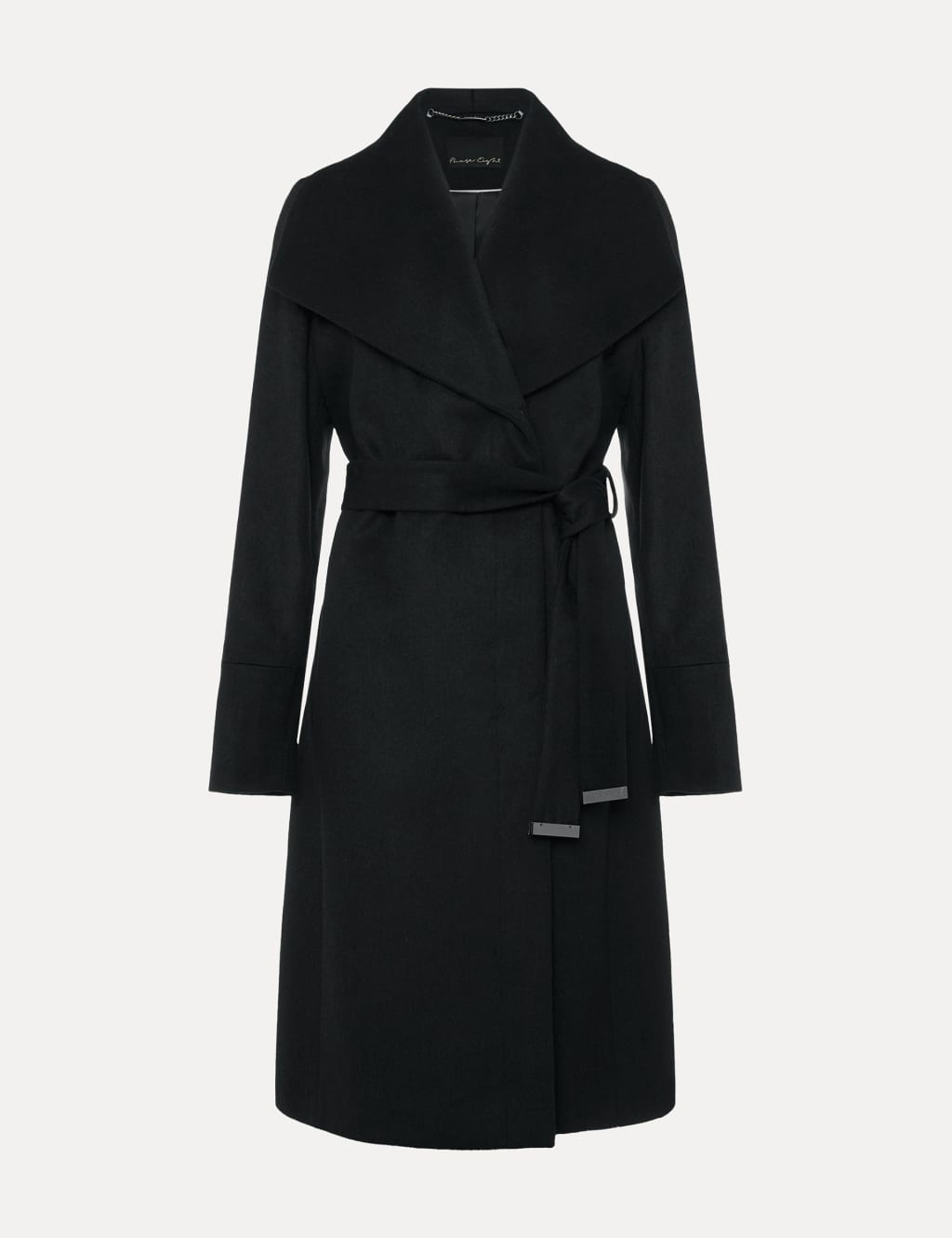 Black wrap wool coat womens new arrivals