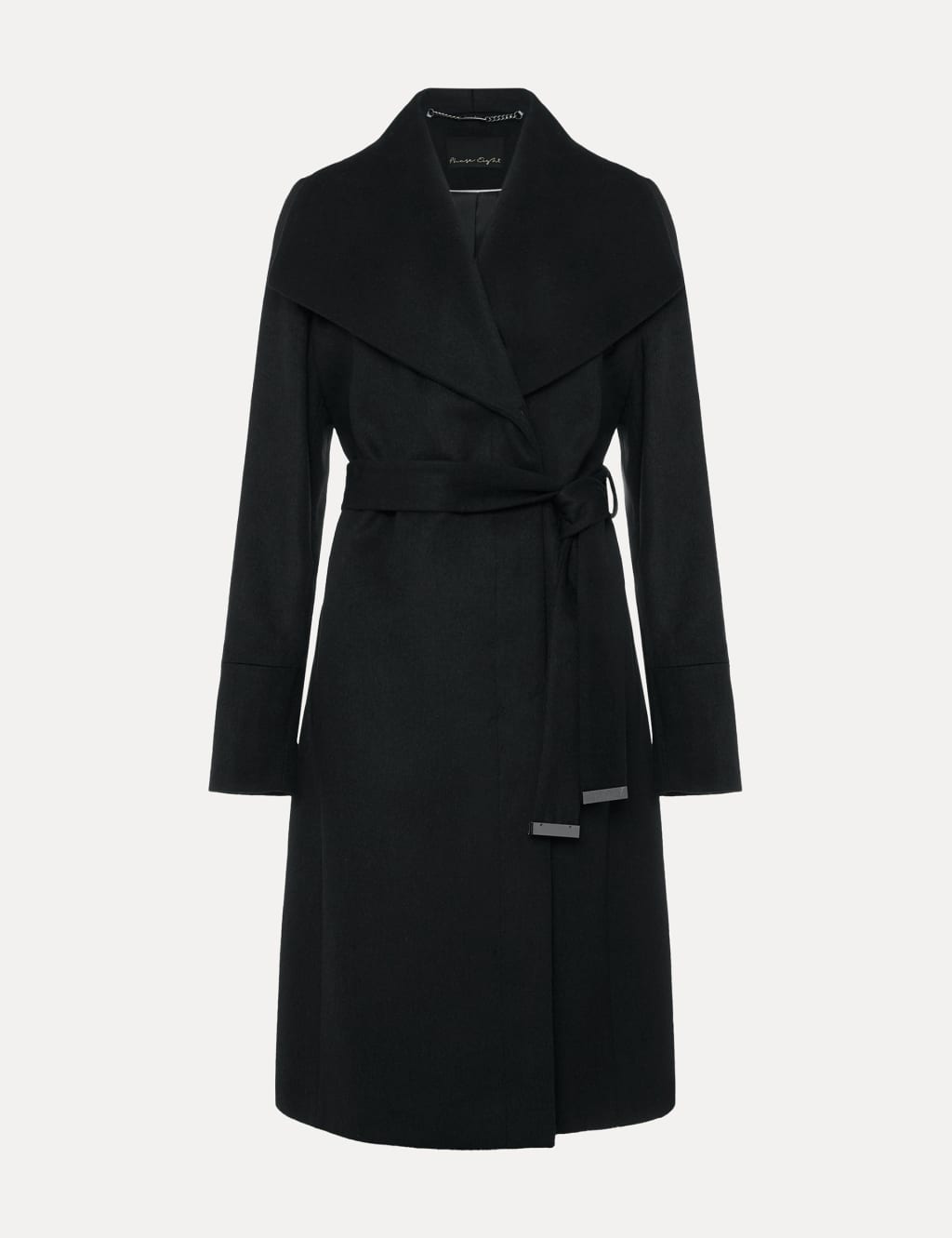 Wool Rich Belted Collared Wrap Coat 1 of 7