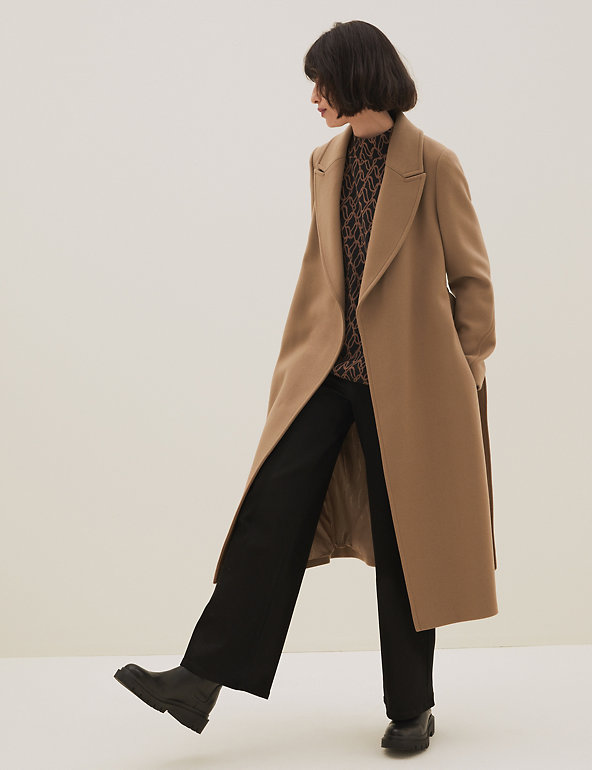 Wool Rich Belted Longline Coat with Cashmere | Autograph | M&S