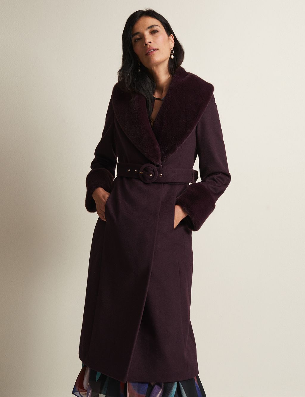 Wool Rich Belted Shawl Collar Coat | Phase Eight | M&S