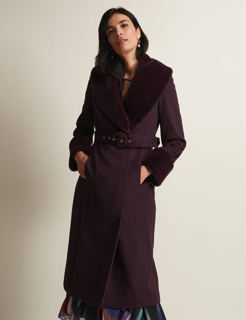 Wool Rich Belted Shawl Collar Coat | Phase Eight | M&S