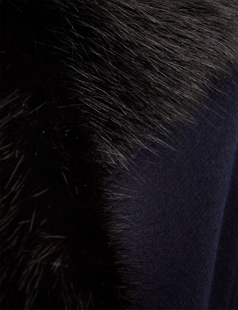 Elizabeth Wrap Coat with Fox Fur Trim
