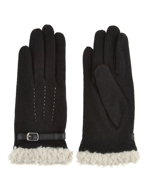 Wool Rich Buckle Detail Gloves Image 1 of 1