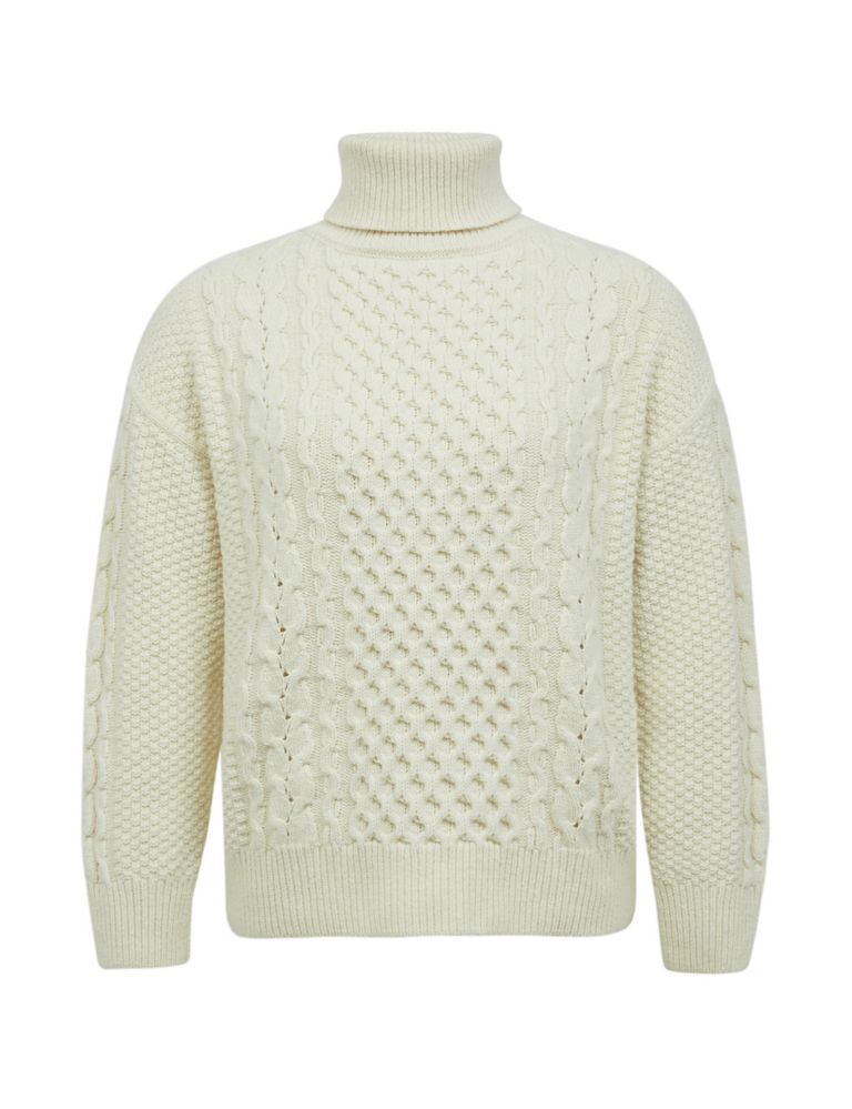 Wool Rich Cable Knit Roll Neck Jumper 2 of 7