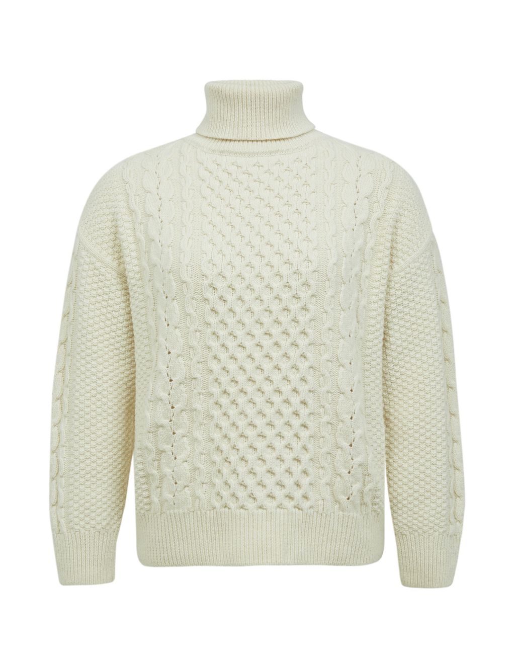 Wool Rich Cable Knit Roll Neck Jumper 1 of 7