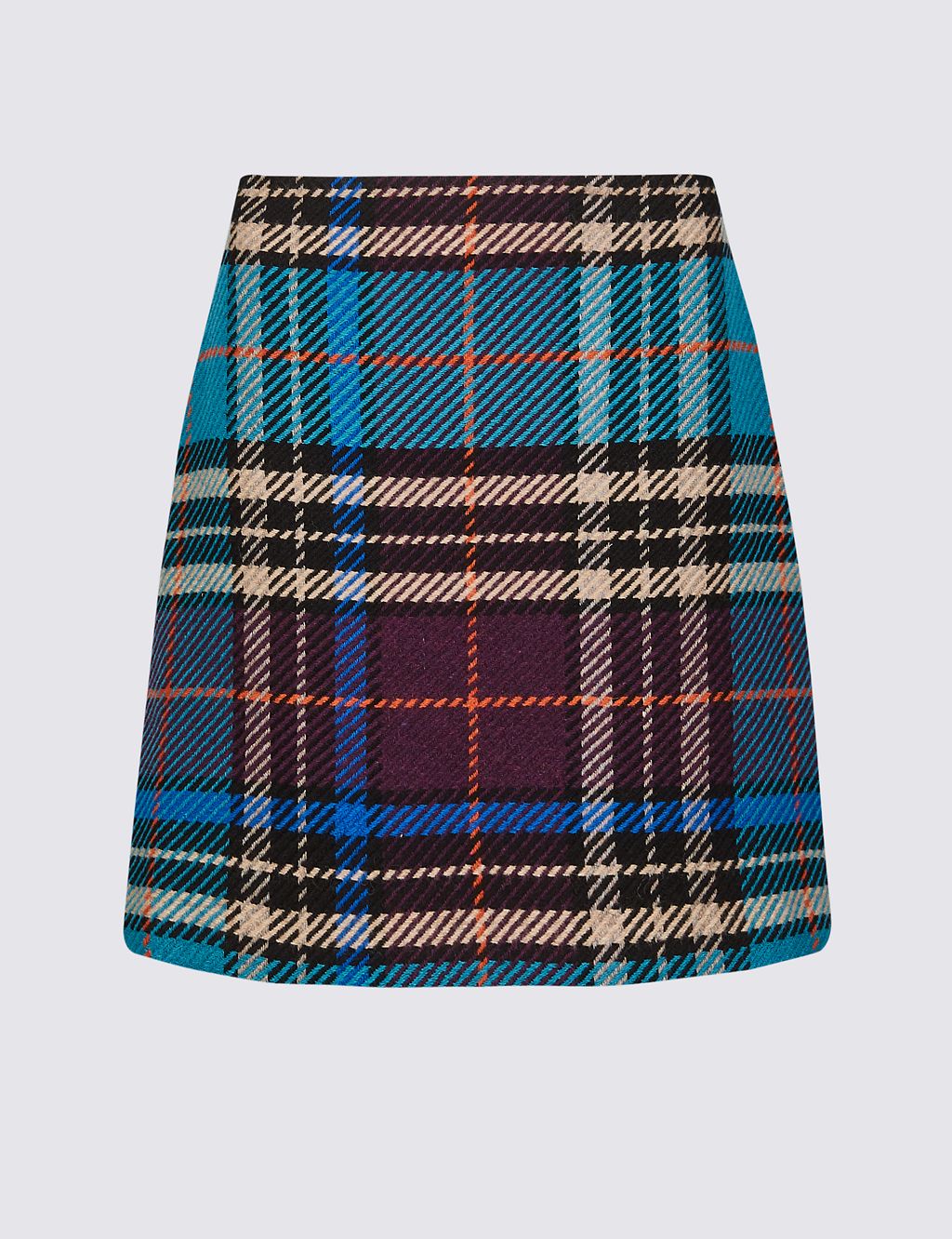 Wool Rich Checked A-Line Mini Skirt | M&S Collection | M&S