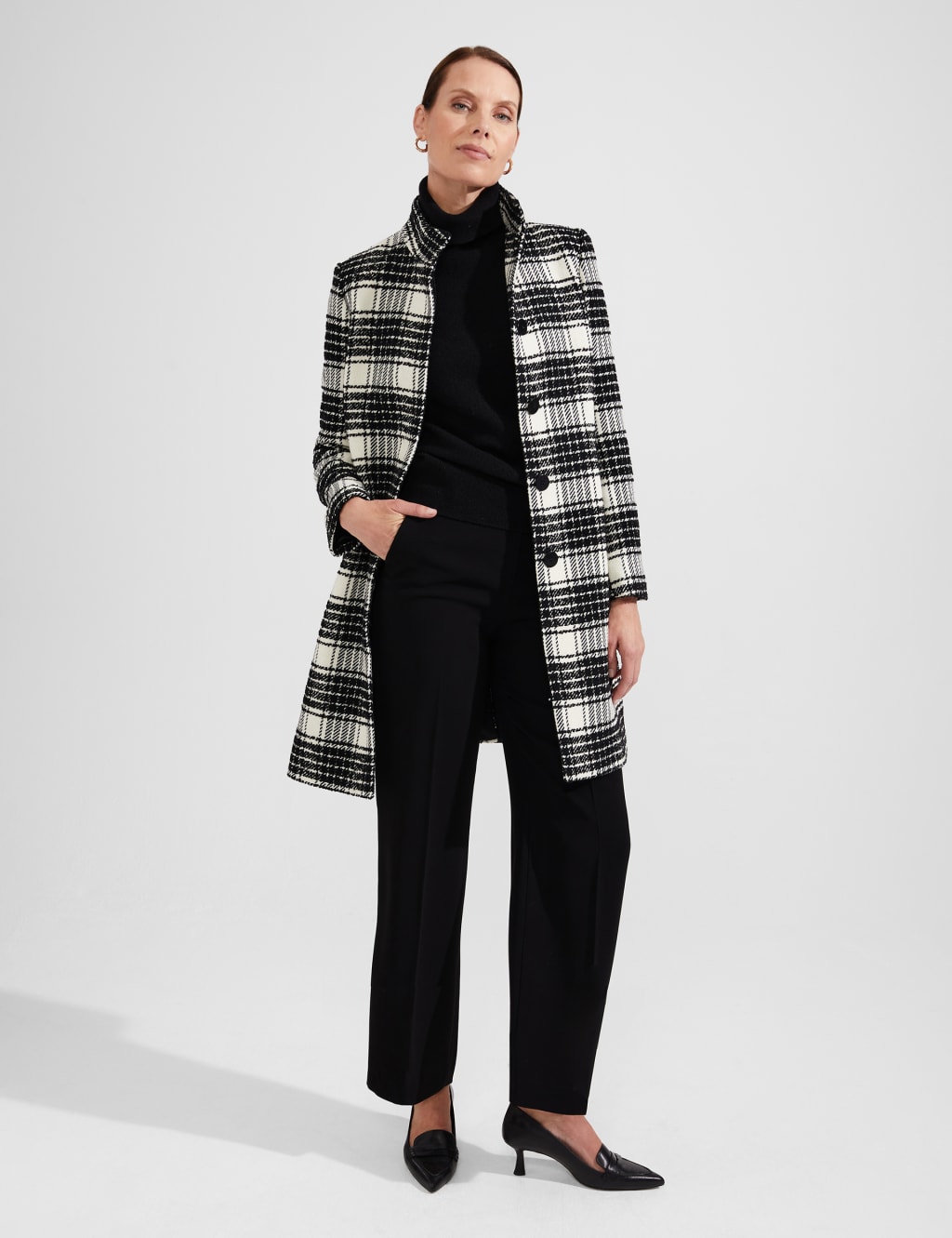 Tailored check coat on sale