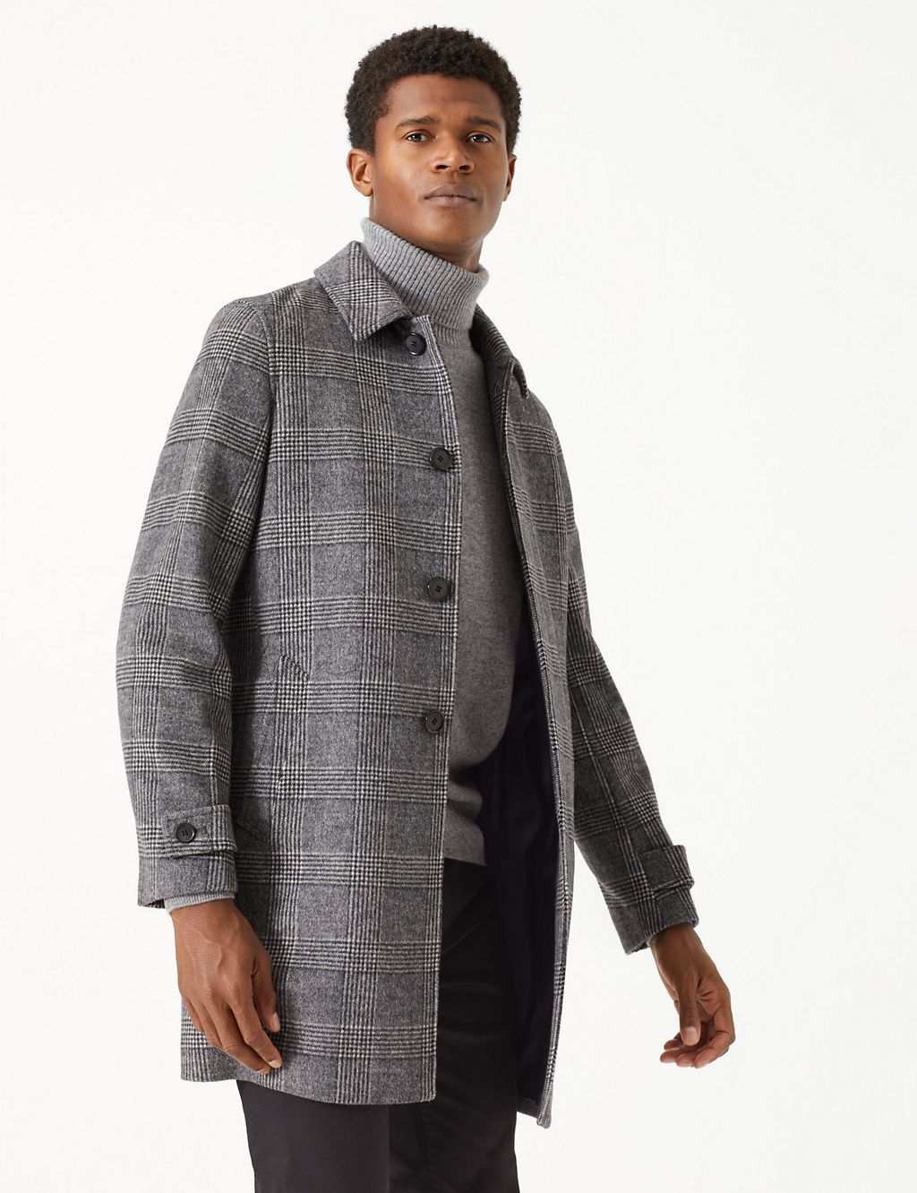 Wool Rich Checked Overcoat 4 of 6