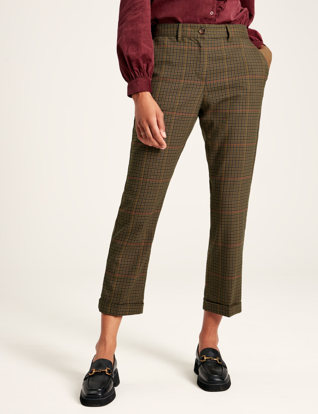Skinny cropped checked trousers new arrivals