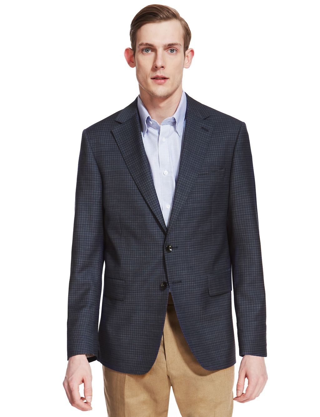 Wool Rich Checked Tailored Fit Jacket 3 of 6