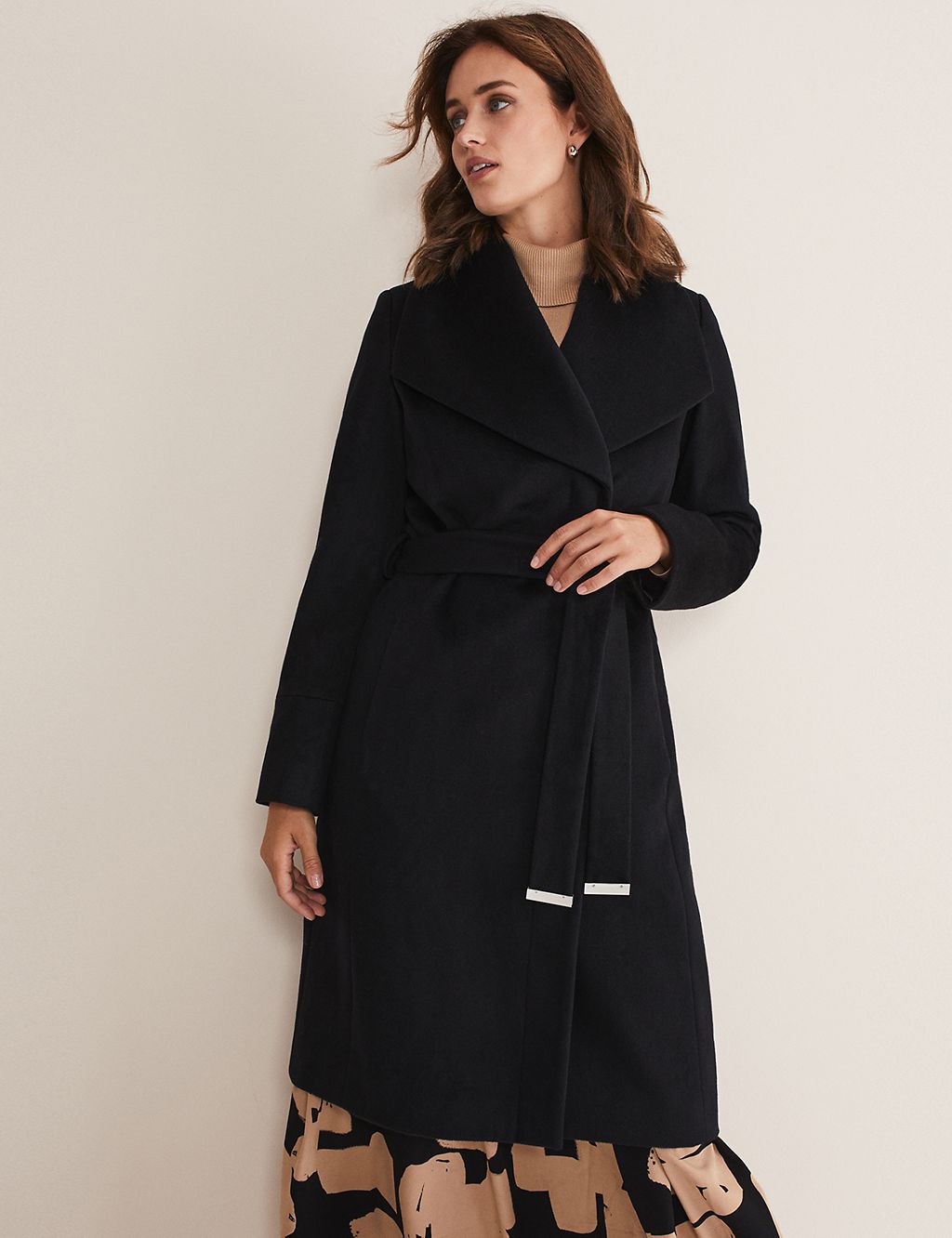 Wool Rich Collared Wrap Coat 4 of 8