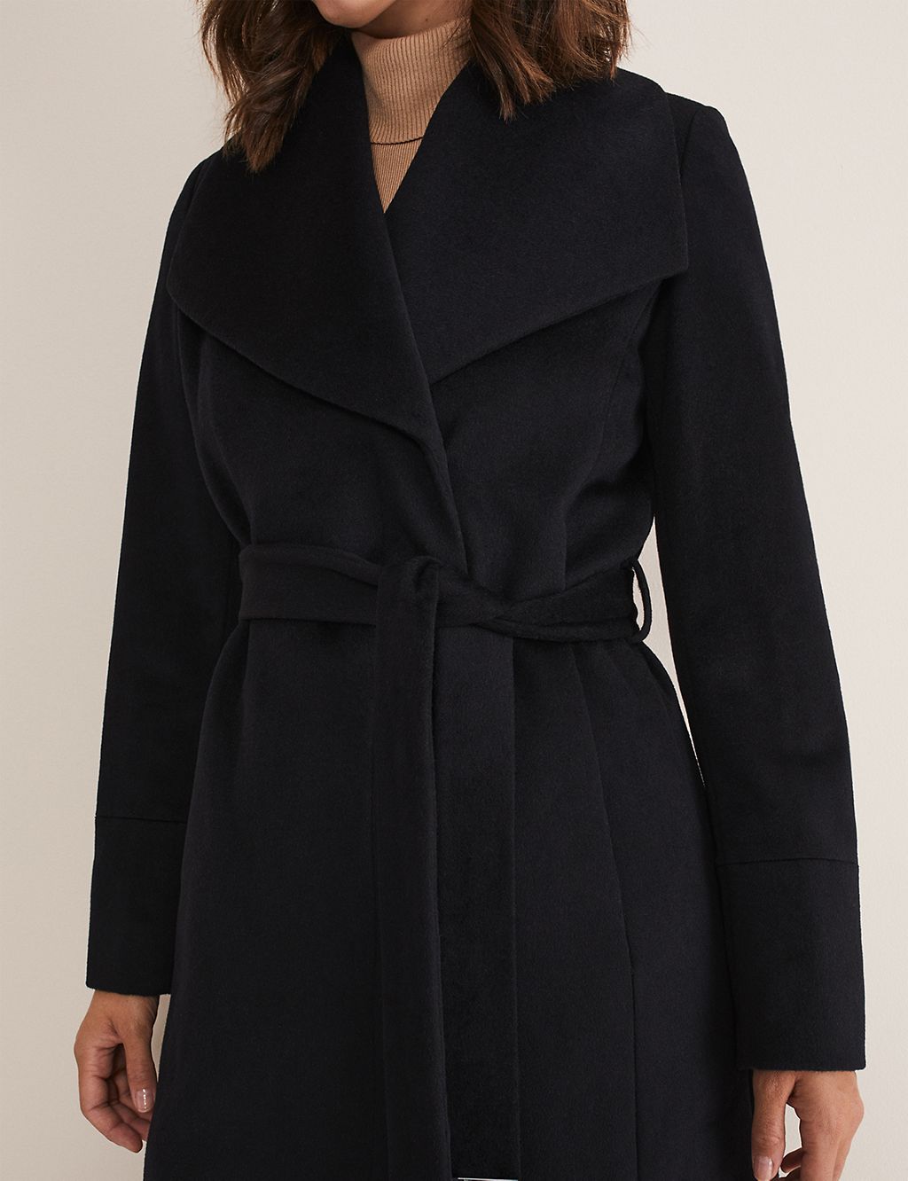 Wool Rich Collared Wrap Coat 5 of 8