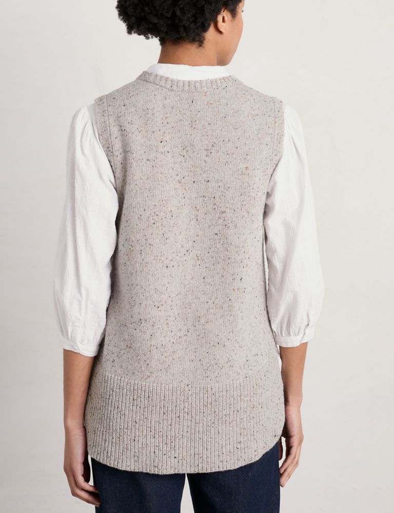 Wool Rich Crew Neck Knitted Vest 4 of 5