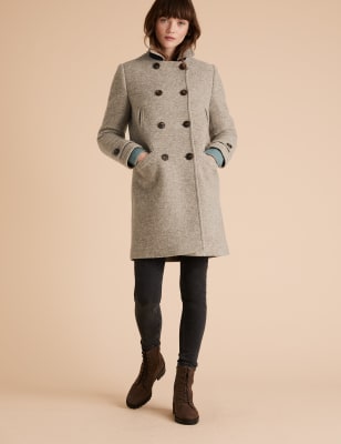 Wool Rich Double Breasted Pea Coat | Per Una | M&S