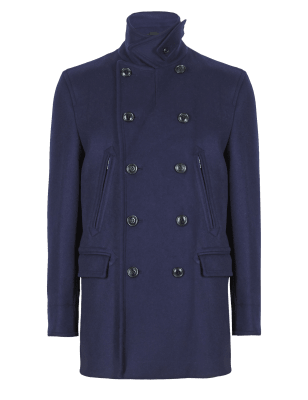 Wool Rich Double Breasted Pea Coat | Autograph | M&S