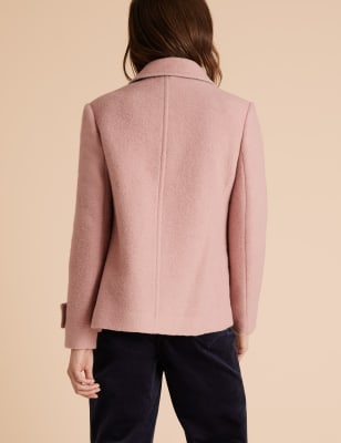 double breasted short wool coat