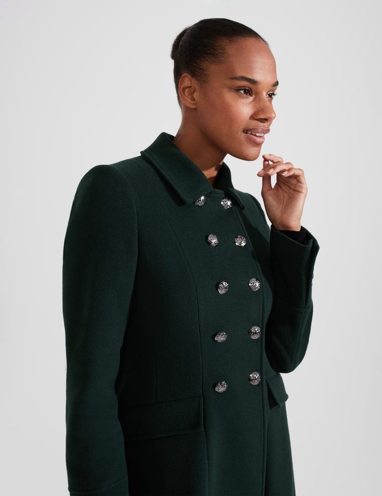 Women's Double Breasted Tailored Wool Black Coat