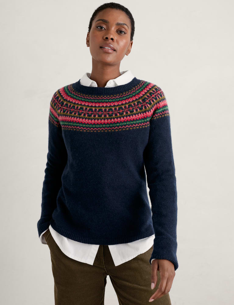 Wool Rich Fair Isle Crew Neck Jumper Seasalt Cornwall M&S