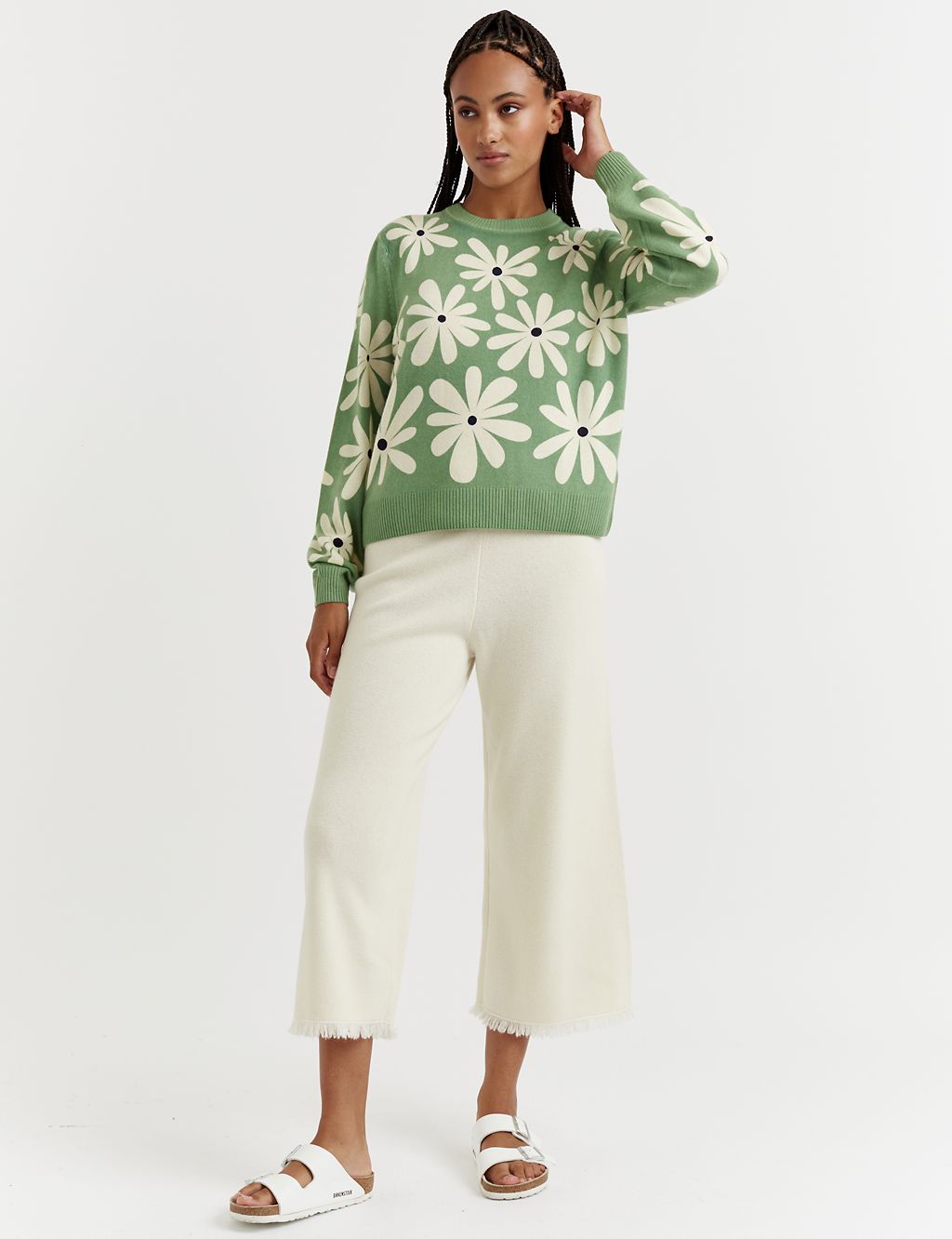 Wool Rich Floral Sweatshirt with Cashmere 3 of 3