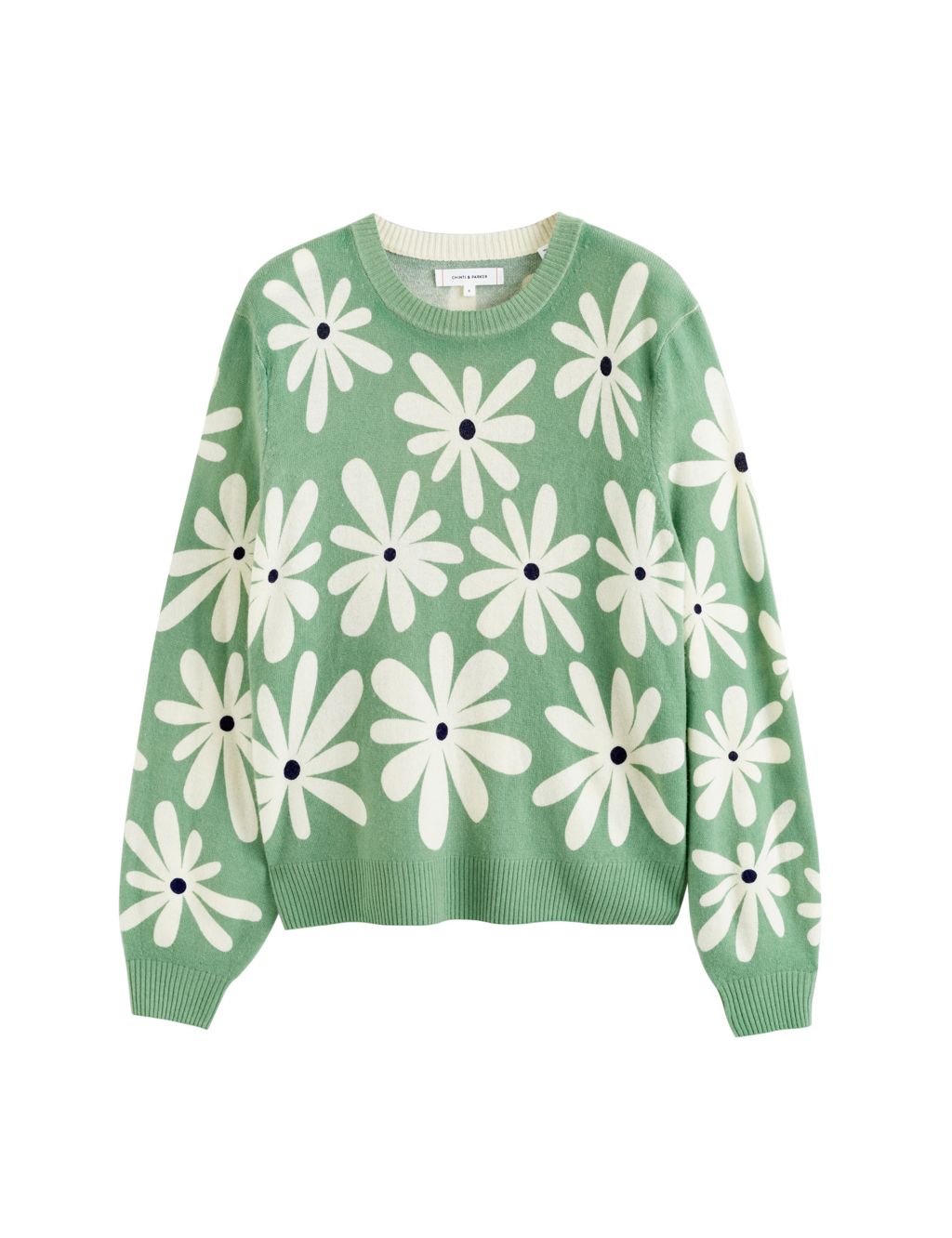 Wool Rich Floral Sweatshirt with Cashmere 1 of 3