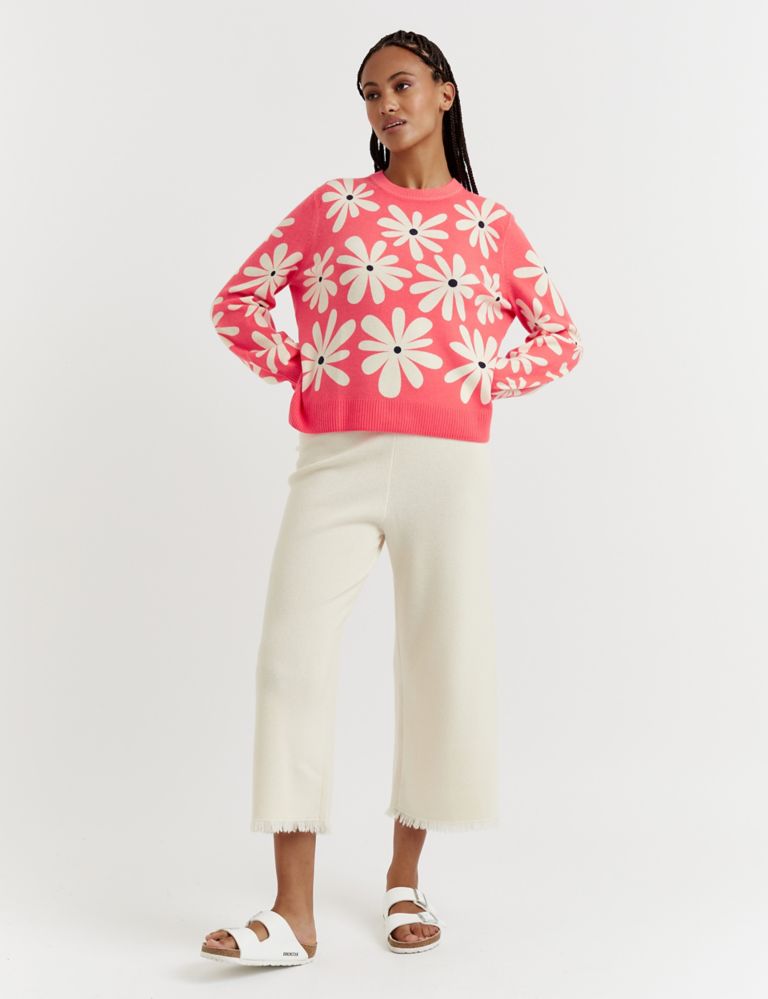 Wool Rich Floral Sweatshirt with Cashmere 1 of 3