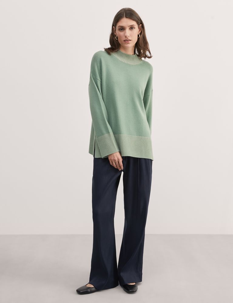 Wool Rich Funnel Neck Jumper with Cashmere 3 of 8