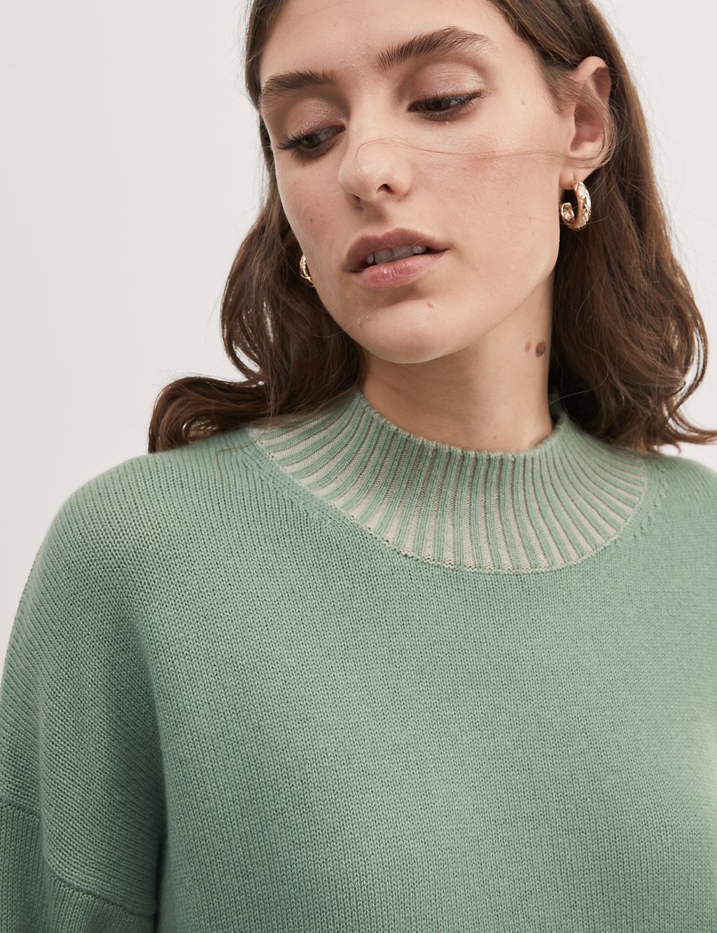 Wool Rich Funnel Neck Jumper with Cashmere 7 of 8