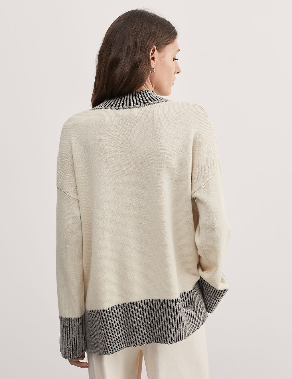 Wool Rich Funnel Neck Jumper with Cashmere 4 of 7