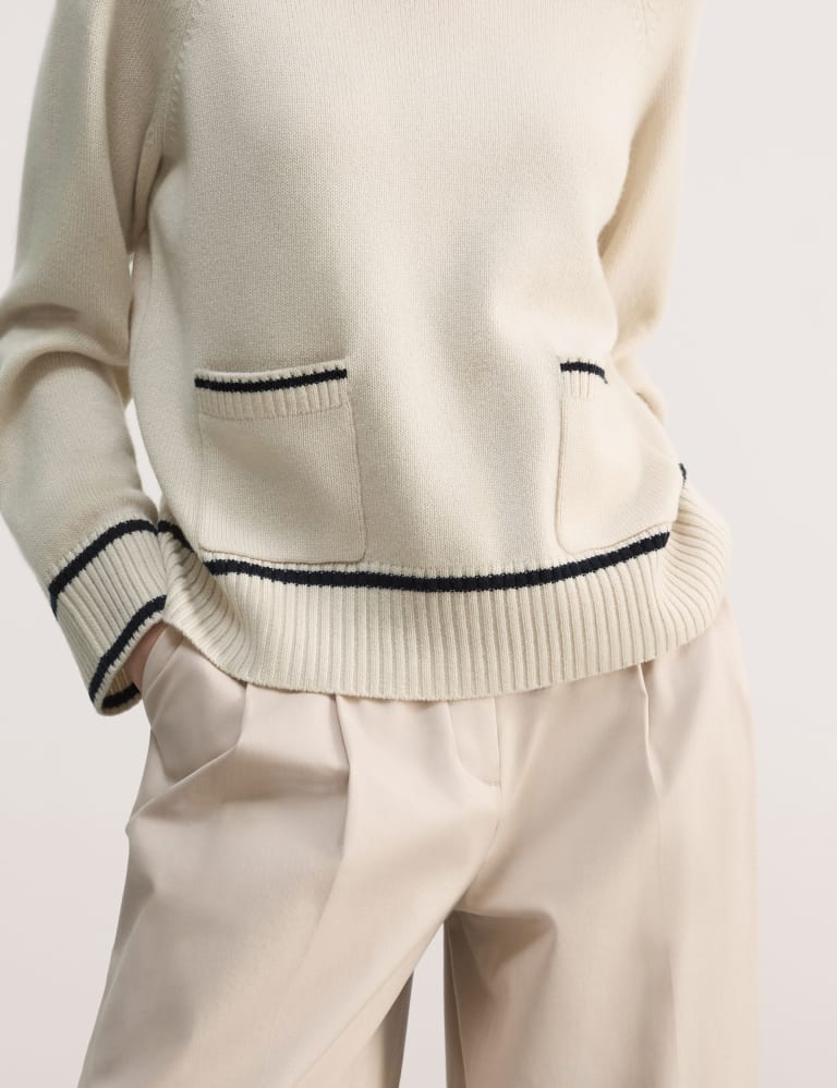 Wool Rich Funnel Neck Jumper with Cashmere