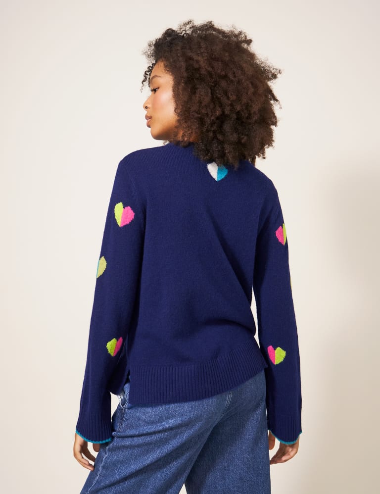 Wool Rich Heart Crew Neck Jumper White Stuff M S