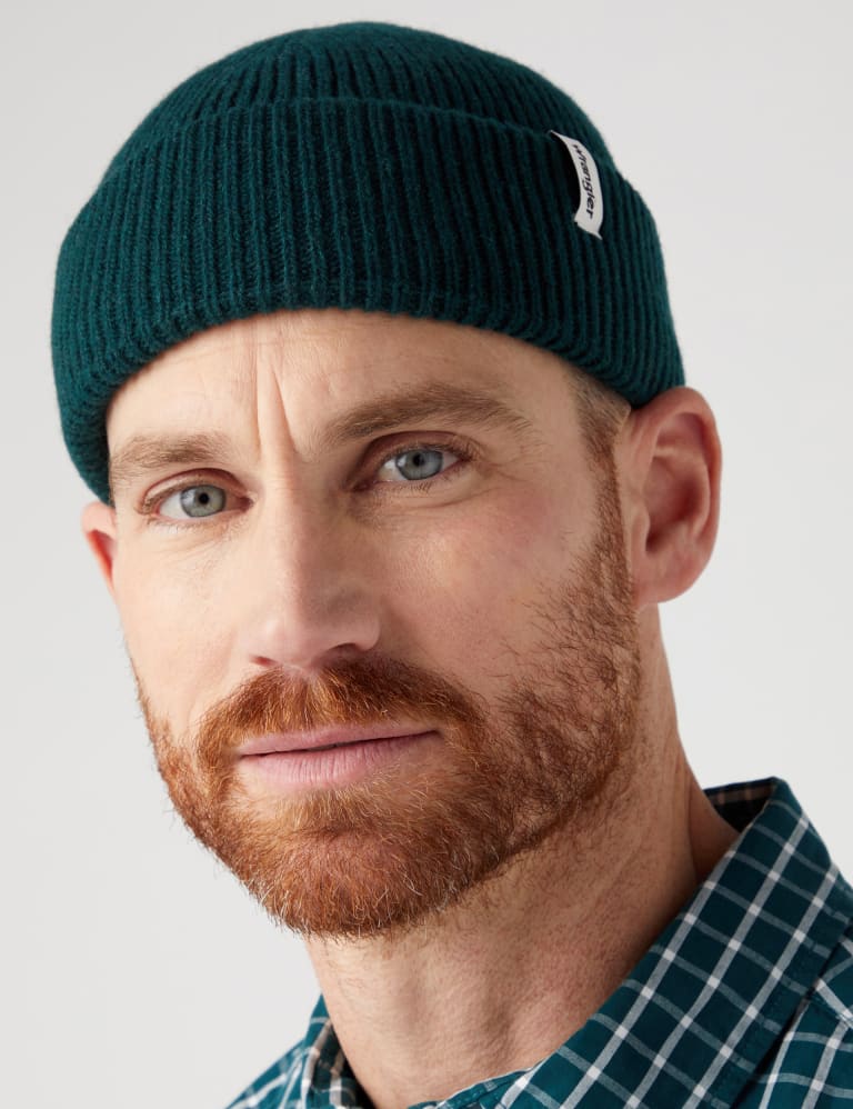 Wool Rich Knitted Beanie Hat Wrangler M S