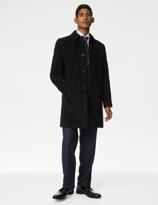 WOOL CASHMERE NO COLLAR COAT