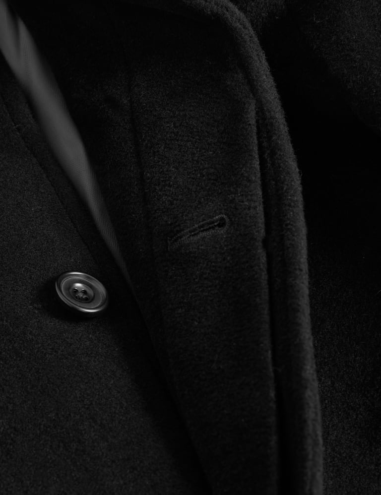 Mens black online and white overcoat