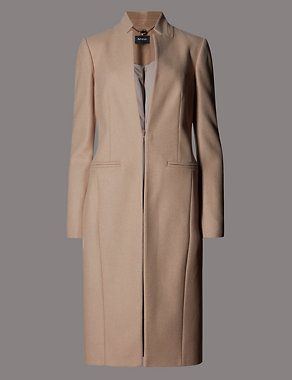 Wool Rich Panelled Coat with Cashmere Image 2 of 5