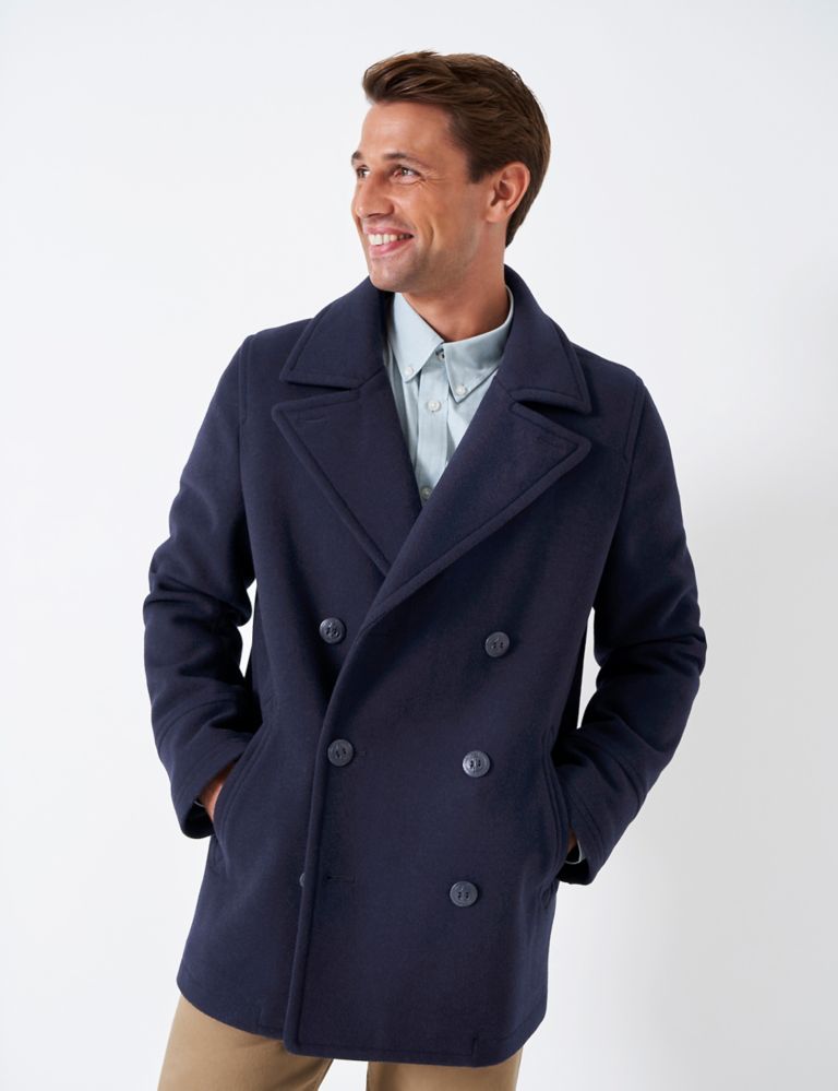 Wool Rich Peacoat | Crew Clothing | M&S