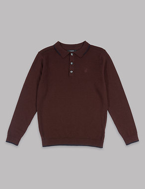 Wool Rich Polo Neck Jumper (3-14 Years) Image 2 of 3