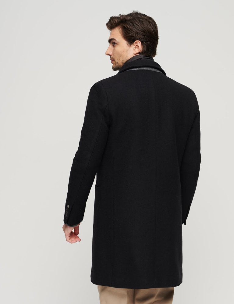Wool Rich Removable Gilet Overcoat Superdry M S