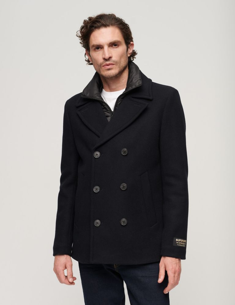 Wool Rich Removable Gilet Peacoat 1 of 4