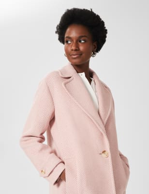 pink wool womens coat