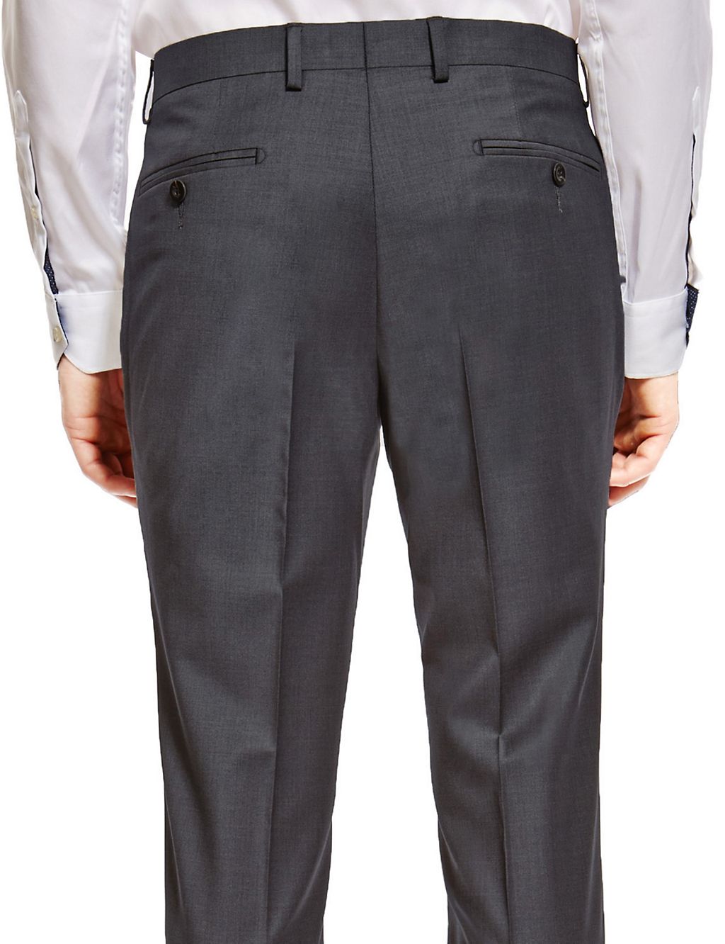 Wool Rich Slim Fit Flat Front Trousers 2 of 3