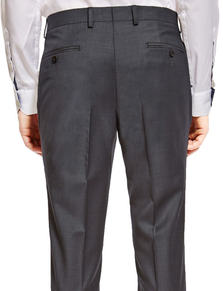 Wool Rich Slim Fit Flat Front Trousers 3 of 3