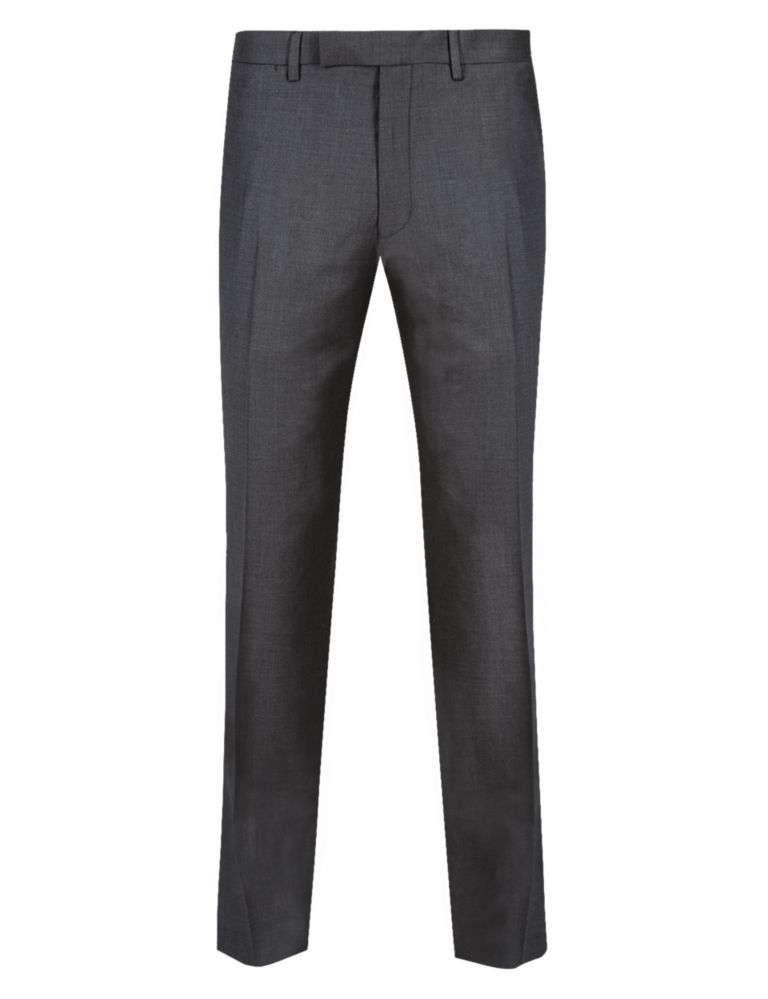 Wool Rich Slim Fit Flat Front Trousers 2 of 3
