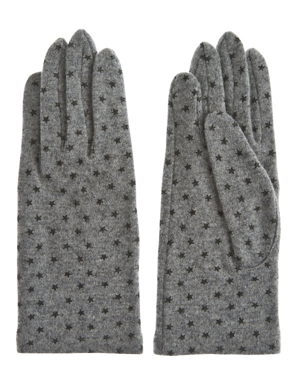 Wool Rich Star Print Gloves Image 1 of 1