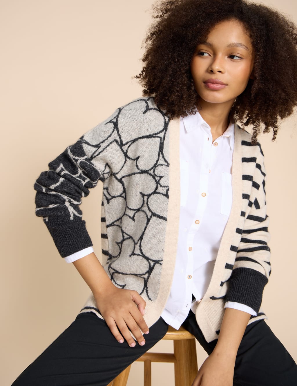 Striped dress sale with cardigan